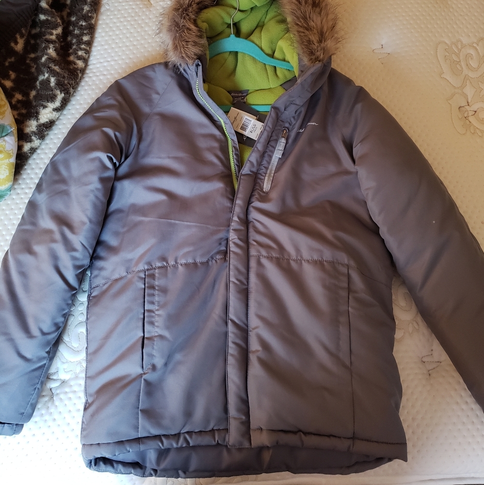 Boys Grey Winter Puffer Coat